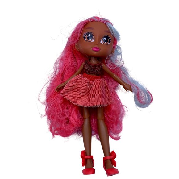 Vibe Girls Emma 2017 Doll With Pink & White Hair Red Outfit & Heels 9 Inches - Picture 1 of 7